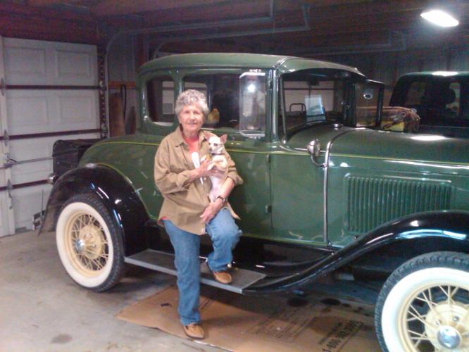 Carol with her Model A.